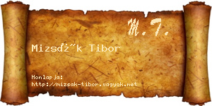 Mizsák Tibor névjegykártya